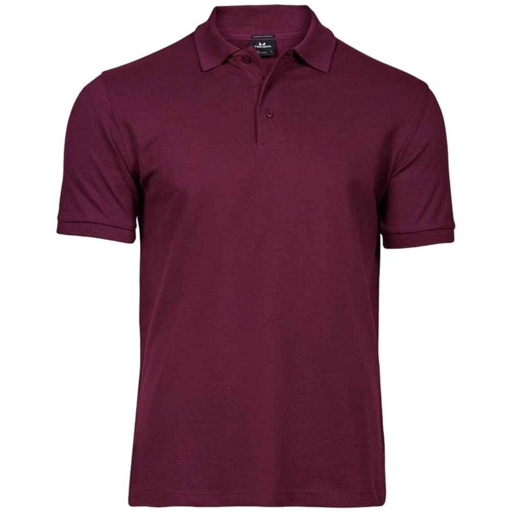 Tee Jays Mens Luxury Stretch Pique Polo Shirt / Wine